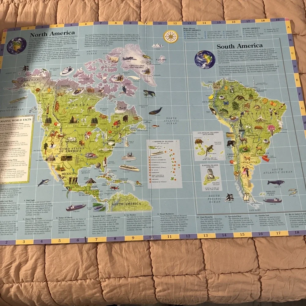 Vtg Y2K 2000 My Big Book of Our Amazing World Board Book Educational Geography
